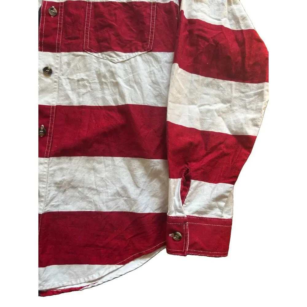 Roper American Flag Button Down Shirt Boy's Size Large (12-14) USA Western